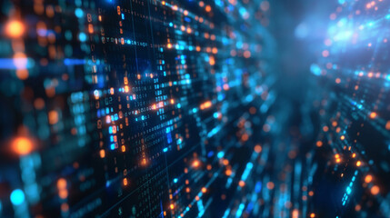 Fototapeta premium digital business financial transactions information data floating holograms, online banking data visualization 