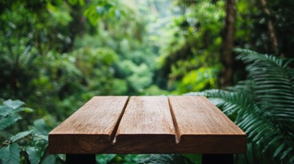 The wooden platform stands still amidst vibrant greenery, inviting contemplation and connection with nature