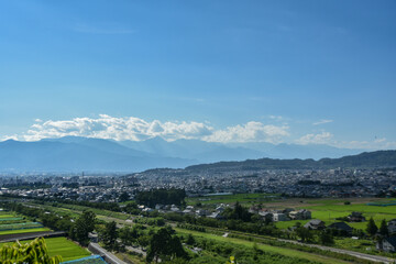 高台から見る松本市の風景