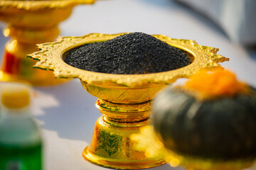 Food or vegetable or fruit offerings for the gods of Thailand culture.
