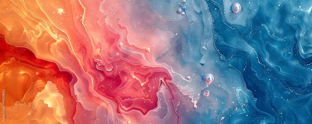 Poster mesmerizing abstract marble frame with swirling vibrant colors and luxurious textures for high end d