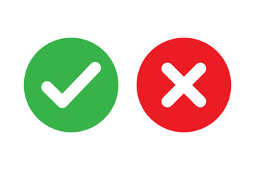 Check mark and cross mark icons. SVG file. Can change colors.
