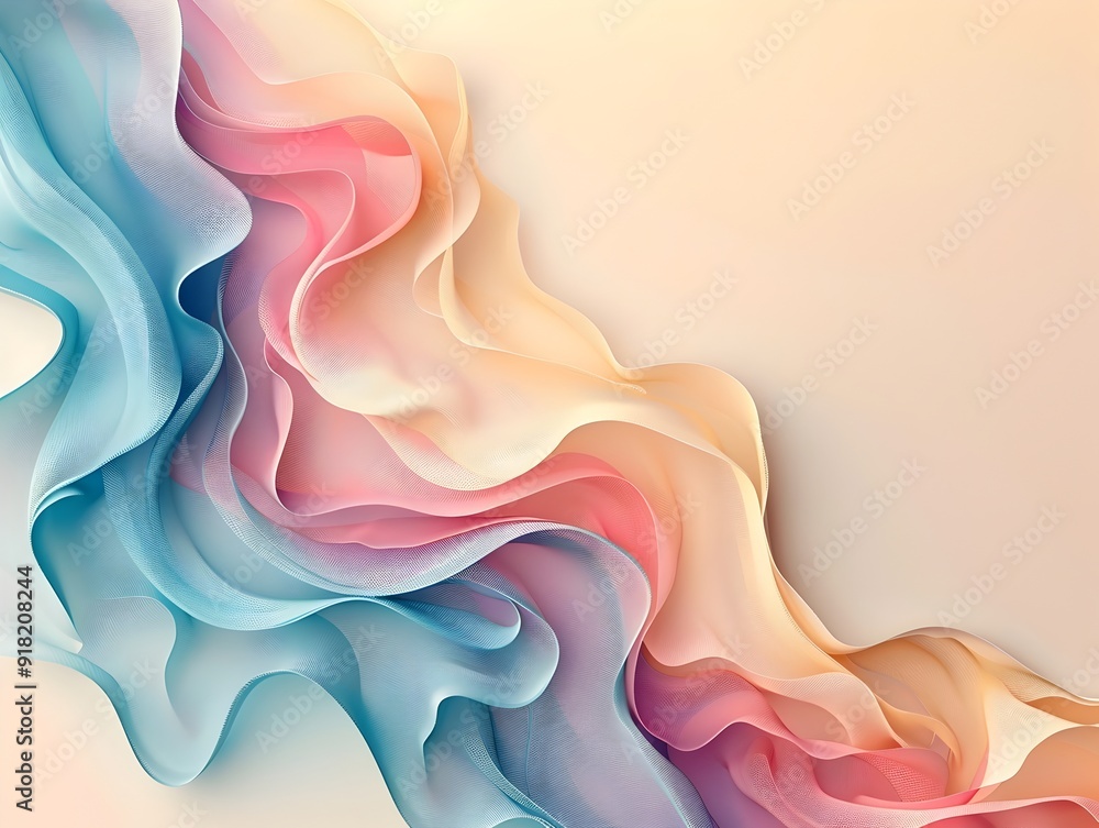 Poster elegant pastel frame with subtle curves and soft gradients for minimalist and modern designs