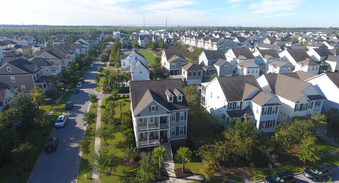 Daniel Island Drone Aerial Footage Wando Landing