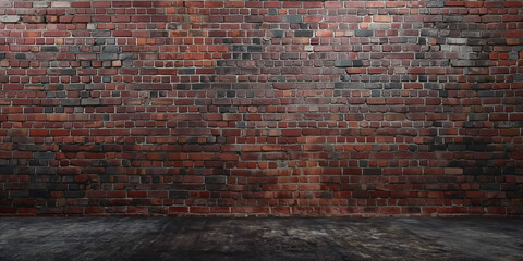 Naklejka premium Rustic Brown Brick Wall Backdrop for Urban Street Style. 