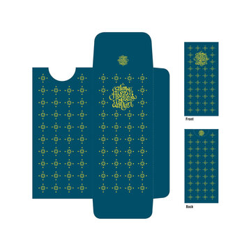 Islamic Eid green envelope template, Hari Raya festive packet, Hari Raya Aidilfitri, Aidil Fitri, Selamat Hari Raya greetings, hari raya festive green packet with modern islamic geometry template desi