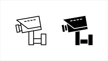 Icon set of security cameras, video surveillance, cctv signs. Surveillance camera, monitoring, home safety protection system, Repair CCTV, Security Camera, on white background.