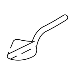 spoon with powder line icon vector. spoon with powder sign. isolated contour symbol black illustration