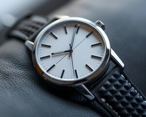 A Sleek and Minimalist Wristwatch Showcasing Intricate Time Keeping Details
