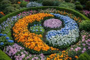 Yin Yang Garden Balance Taoism Religion Spiritual Symbol - Generative AI