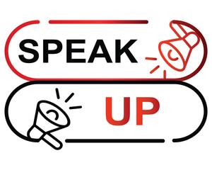  speak up button on white background. speak up button sign