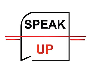  speak up button on white background. speak up button sign