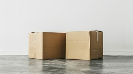 Brown paper box, white background