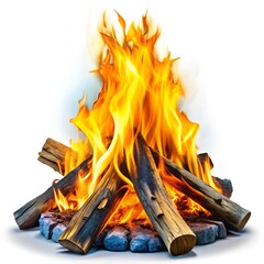 Fireplaces campfire isolated on white background
