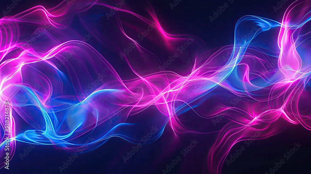 Poster a captivating swirl of vibrant pink and blue light trails, creating a dynamic and energetic visual e