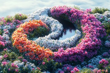 Yin Yang Garden Balance Taoism Religion Spiritual Symbol - Generative AI