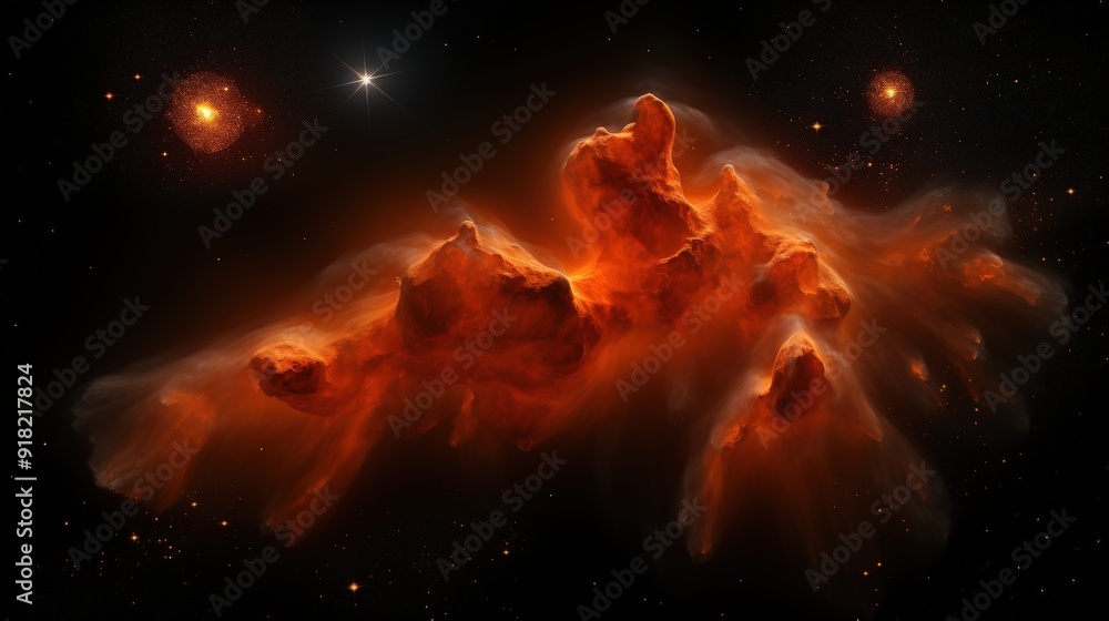 Wall mural cosmic nebula with stars