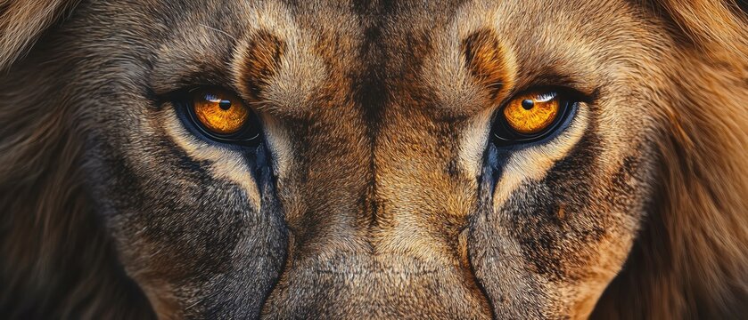 close up portrait of a lion head