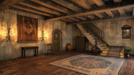 Obraz premium Anglo-Saxon Elegance. Interior Design Concept