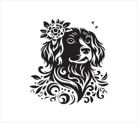 dog head black silhouette isolated