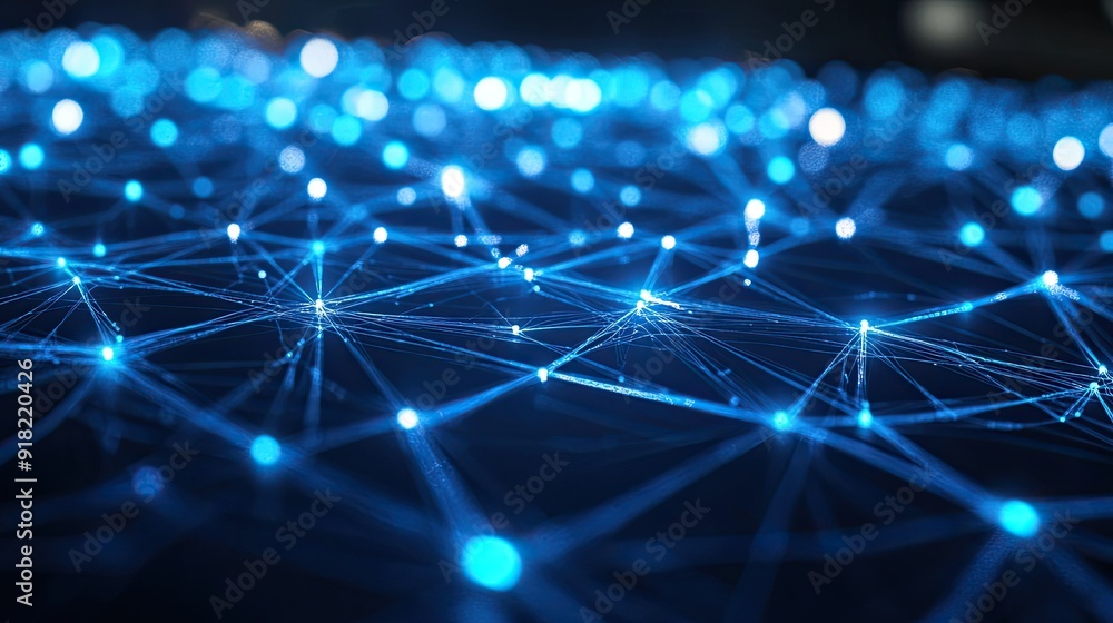 Poster glowing digital connections forming a network pattern, emphasizing the concept of connectivity.