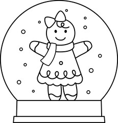 Christmas Snow globe coloring page outline.
Christmas Glass snowball coloring drawing.