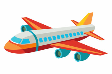 A Colorful Cartoon Airplane Flying in the Sky