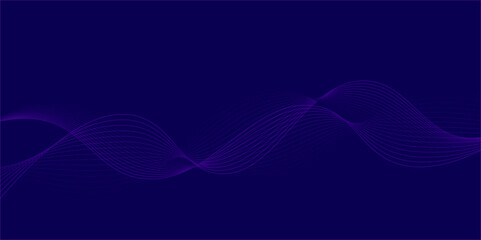 blue background with flowing wave lines. Futuristic technology concept. Vector illustration .Abstract digital particle wave. Futuristic dotted wave. Illustration suitable for textile and wallpaper