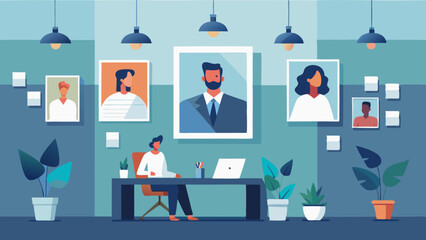 Employee Recognition Wall: A wall in the office decorated with photos and notes recognizing employees' contributions and achievements.