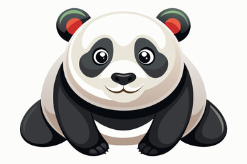 Fototapeta premium Cartoon Illustration of a Sitting Panda Bear