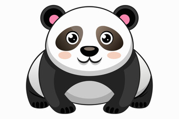 Fototapeta premium Cartoon Panda Bear with Black and White Fur