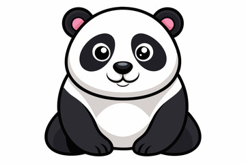 Naklejka premium Cartoon illustration of a smiling panda bear
