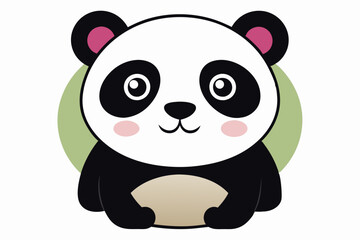 Naklejka premium Cute Cartoon Panda Bear with Big Eyes and a Smile