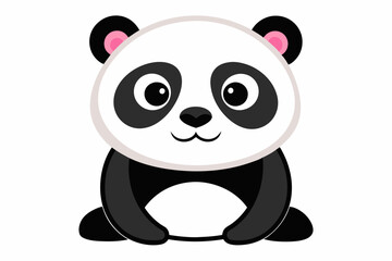 Naklejka premium Cartoon Illustration of a Smiling Panda Bear