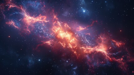 Cosmic space, nebula, stars, galaxy, dark background with bright accents.