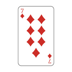 The playing card is the red diamond number seven.