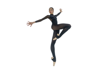 young ballerina in black leotard shows an eversion of the foot and flexibility leaning on the wall, a wide angle, young ballerina in a black leotard shows the eversion of her feet with her hands on he
