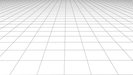 MobileVector perspective mesh. Detailed lines on a white background. 3d illustration.