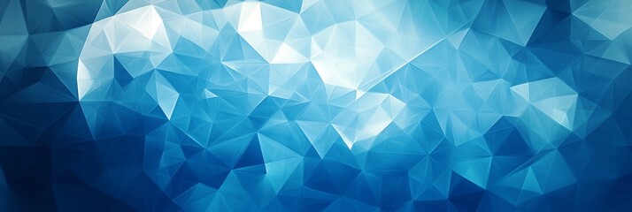 Obraz premium Abstract Blue Geometric Background - This abstract image features a blue and white geometric pattern, symbolizing technology, innovation, creativity, digital art, and modern design.