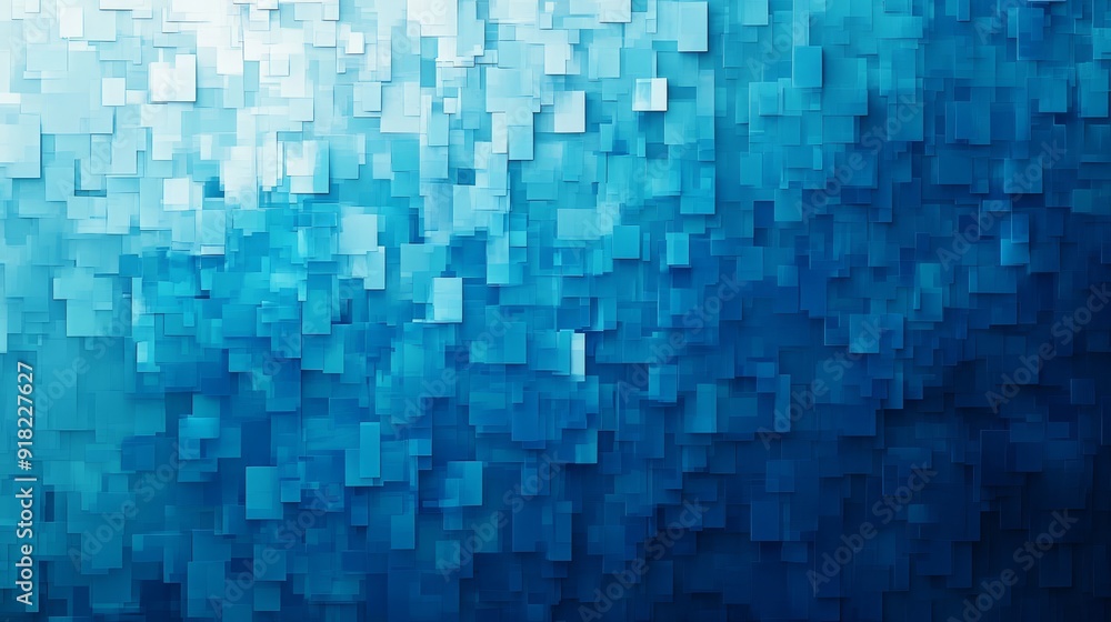 Poster abstract blue pixel pattern background - a digital abstract background featuring a pattern of blue s