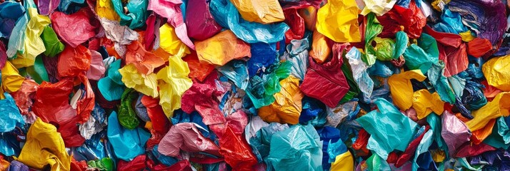 Abstract Colorful Background of Crumpled Paper - A vibrant abstract background featuring crumpled paper in a variety of colors, symbolizing creativity, energy, diversity, and chaos.