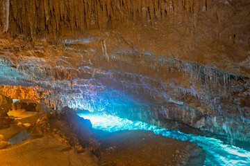 Inside the stalactite cave in Okinawa, Japan