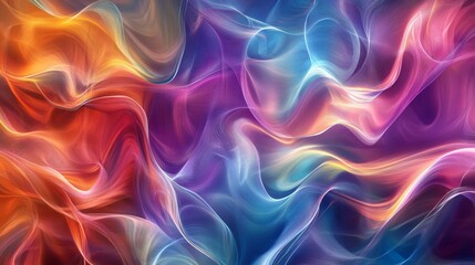 Obraz premium Abstract Colorful Swirling Smoke Background - A vibrant abstract background featuring swirling smoke in shades of blue, purple, pink and orange. The image evokes a sense of energy, movement and abstra