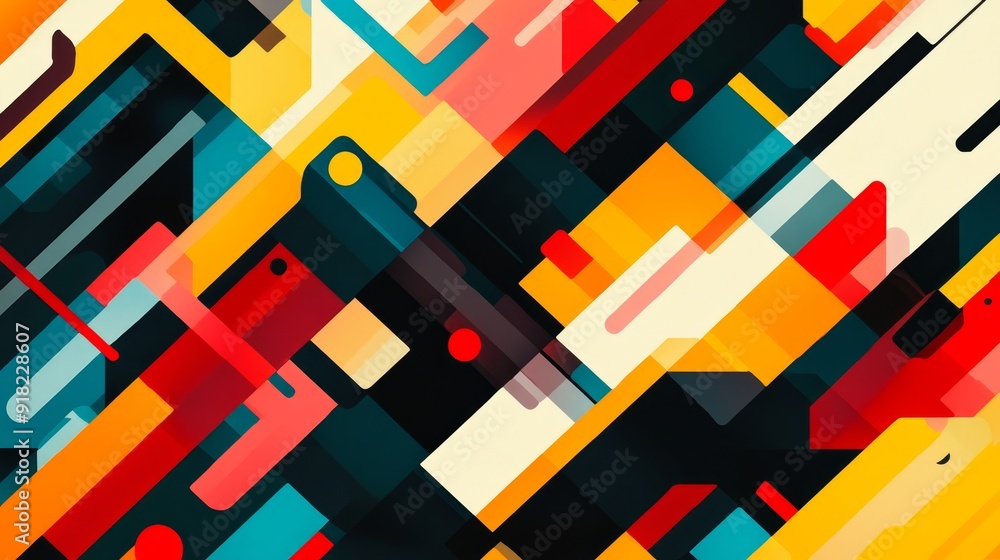 Poster abstract geometric background with vibrant colors - this abstract background features a dynamic inte
