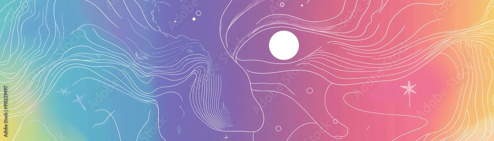 Aufkleber abstract psychedelic background with swirling lines and eye - a vibrant abstract background with swi