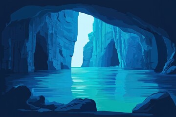 Blue Sea Cave Entrance