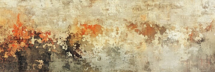 Obraz premium Abstract Watercolor Background with Earthy Tones - This abstract watercolor background features a blend of earthy tones, including brown, orange, and beige. The colors create a sense of depth and text