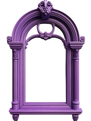 Fototapeta premium Purple Wooden Arched Window Frame