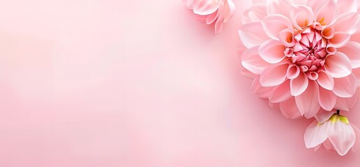 Naklejka premium Pink flowers on a soft pink background. Delicate petals, a romantic and elegant design.