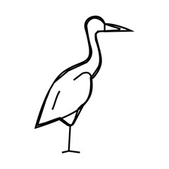 Naklejka premium crane bird line icon vector. crane bird sign. isolated contour symbol black illustration